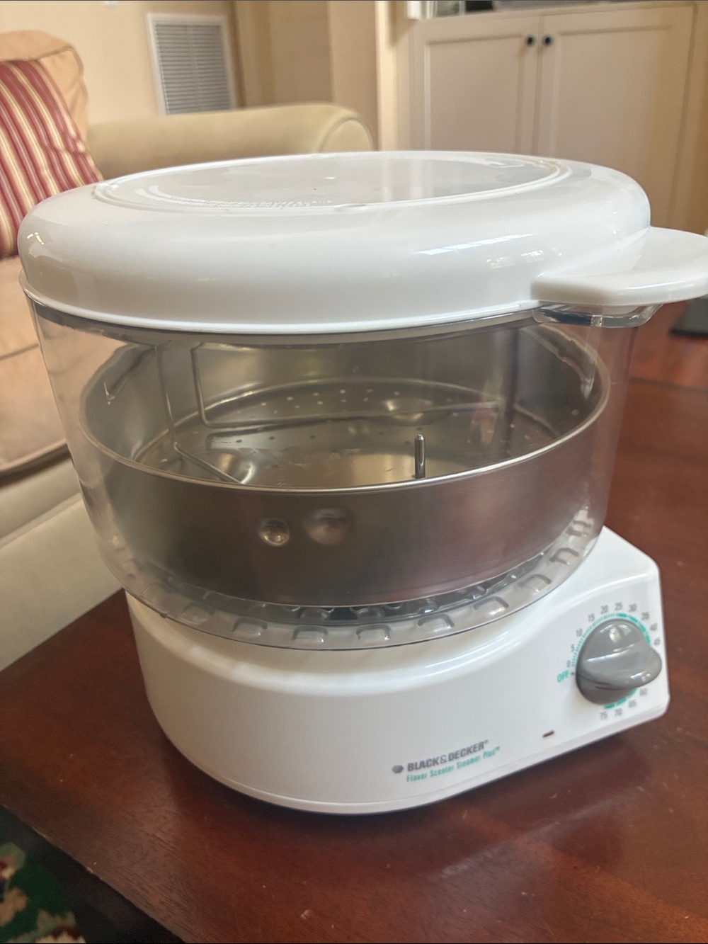 Black & Decker White & Clear Electric Food Steamer with Stainless Insert